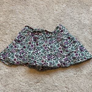 Floral Skirt with Purple and Green Pattern